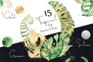 15 Tropical Wreaths Watercolor Illustrations Review