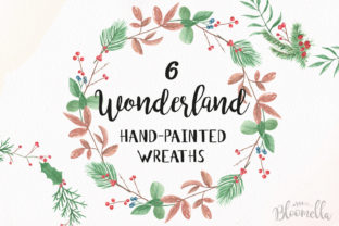 6 Watercolour Wonderland Winter Wreaths Illustrations