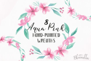 8 Watercolour Aqua Pink Illustrations Review