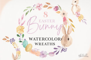 8 Watercolour Easter Egg Clipart Bunnies Floral