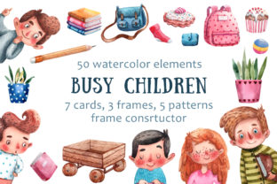 Busy Children Watercolor Illustrations Review