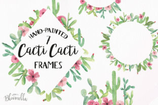 Cactus Frames 7 Clipart: Watercolour Illustrations