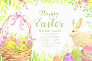 Happy Easter Watercolor Collection Illustrations