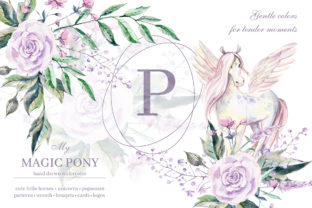 My Magic Pony Watercolor Graphic Kit & Illustrations