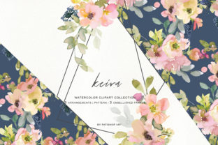 Watercolor Blush and Lemon Floral Bouquet Illustrations