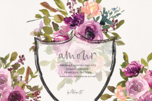 Watercolor Burgundy Elegant Flowers & Illustrations