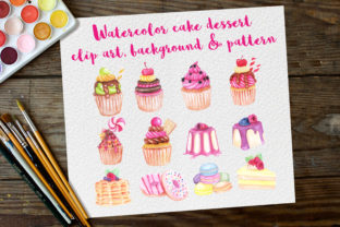 Watercolor Clip Art Dessert Cake Illustrations