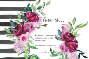 Watercolor Marsala Pink Flowers Clipar Review