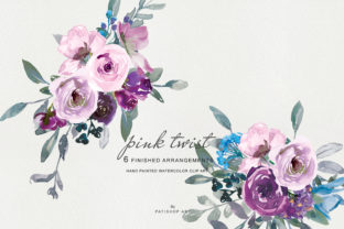Watercolor Pink and Purple Roses Clipart Review