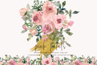 Watercolor Pink Blush Flower Clipart & Illustrations