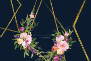 Watercolor Pink Peony Frames & Illustrations