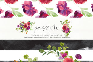 Watercolor Red Purple Flowers Arrangement Review