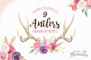Watercolour Antlers Floral Clipart Review