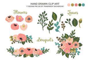 Wedding Floral Blush Pink Flower Clipart & Illustrations
