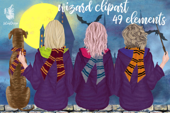 Wizard Girls Clipart, Castel Landscape Review